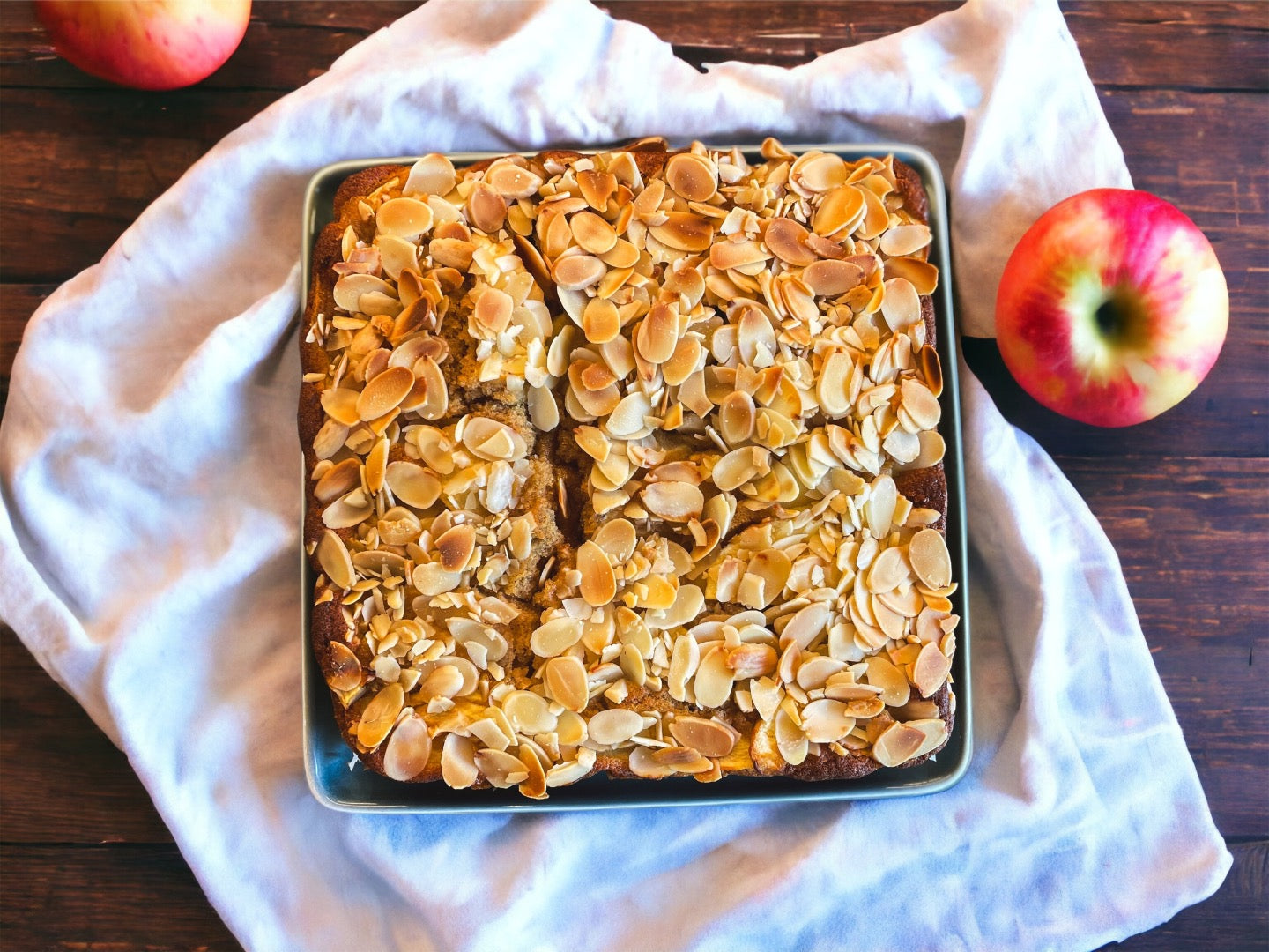 Prepare to be enchanted by the irresistible allure of our Apple Almond Cake!