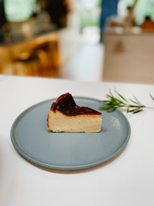 The Basque Burnt Cheesecake Original is crisp on the outside and fluffy on the inside.