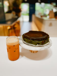 Can’t decide on the best cheesecake in Singapore? Try our Matcha Basque Burnt Cheesecake.