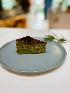 The Homme Baker’s rendition of the matcha burnt cheesecake is light, fluffy, and gratifying.