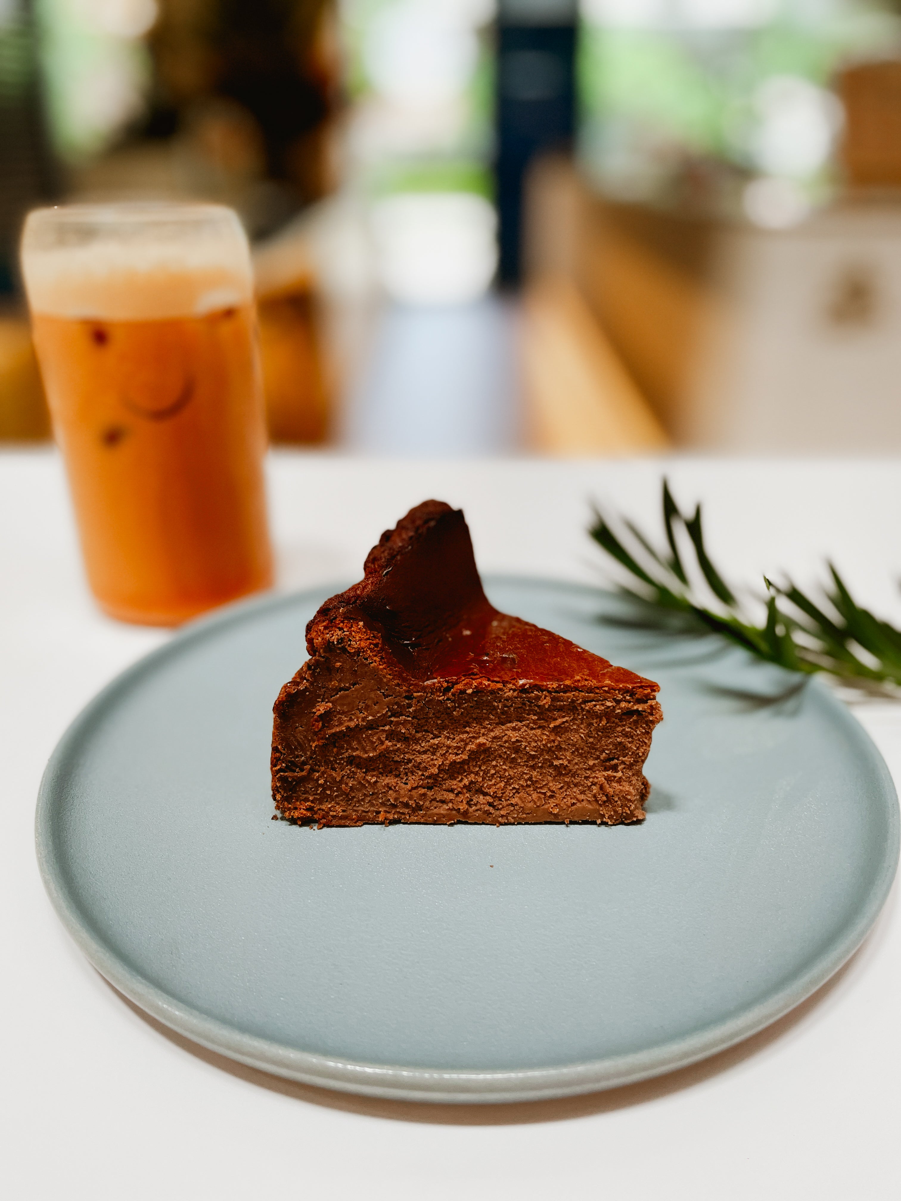 Indulge your palate like never before with the Dark Chocolate Basque Burnt Cheesecake.
