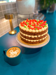 Have a cup of coffee to complement your Bunny Carrot Cake