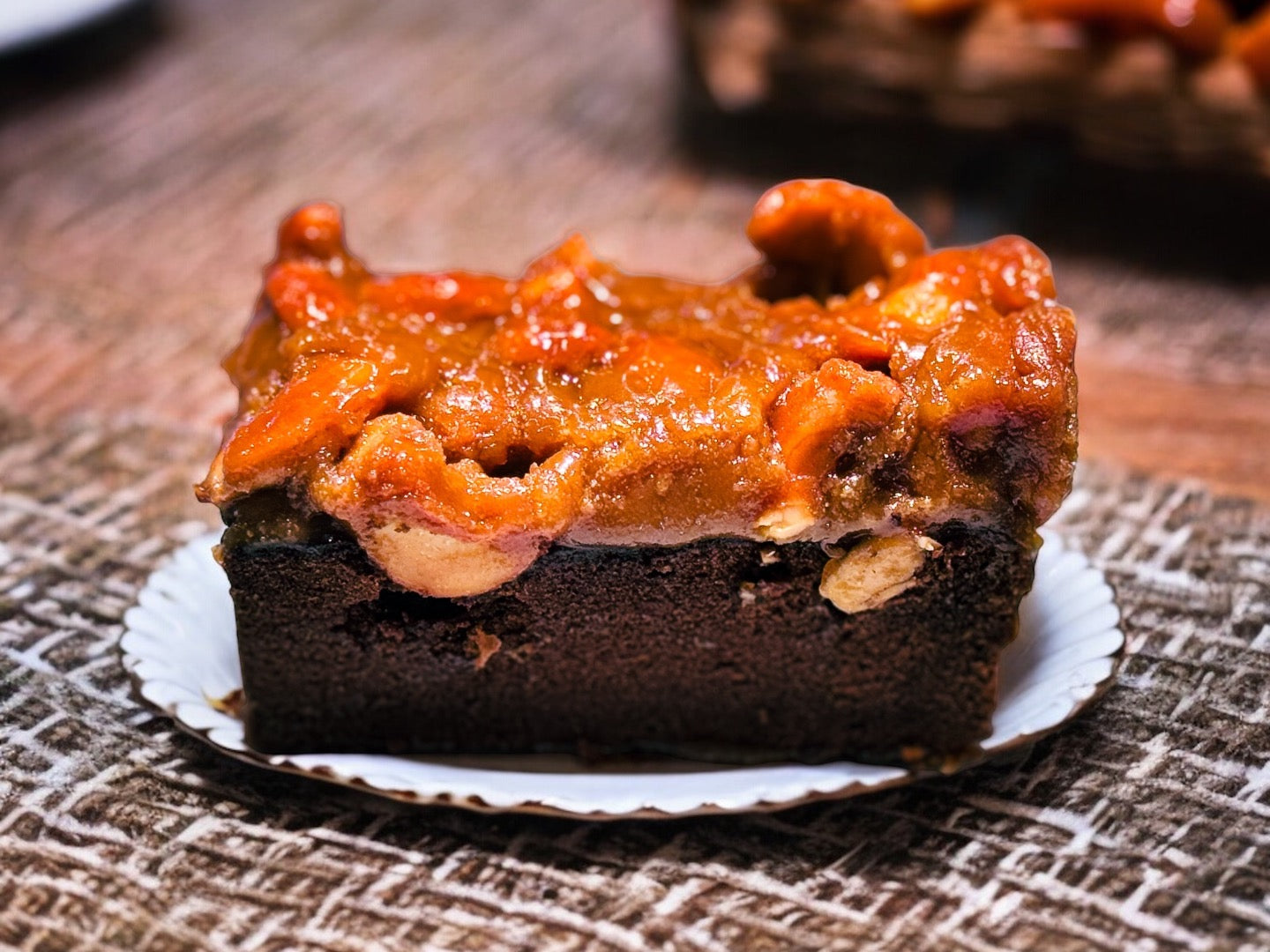 The Ugly Nutty Cake is generously topped with crunchy whole cashew nuts